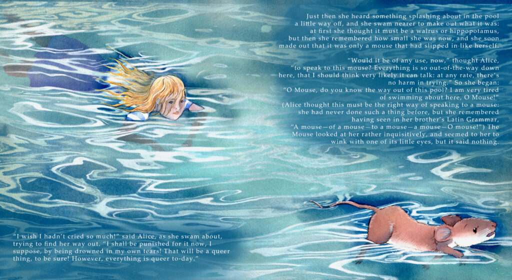 Alice swims in the pool of tears