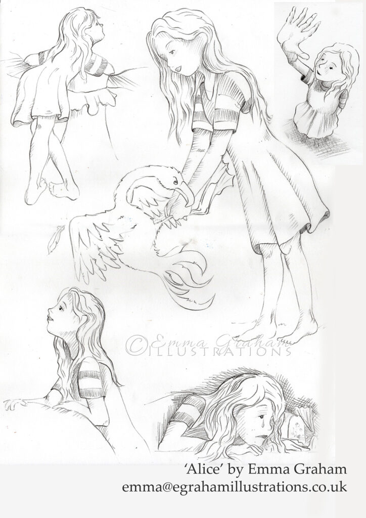 pencil drawings of Alice
