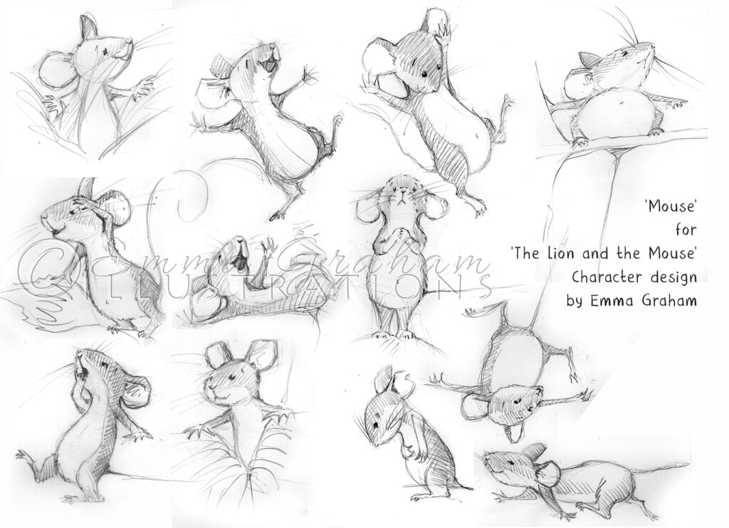 pencil drawings of mouse character